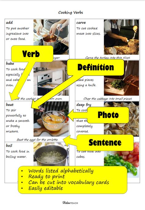 Image result for Cooking Verbs Examples