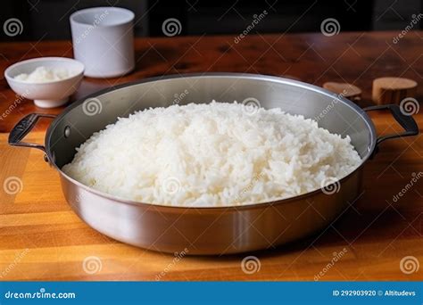 Cooked Rice Left Uncovered Overnight on the Table Stock Photo - Image ...