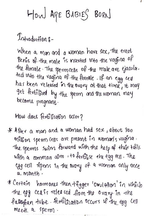 How are babies born - Simple notes about fertilisation and delivery of ...