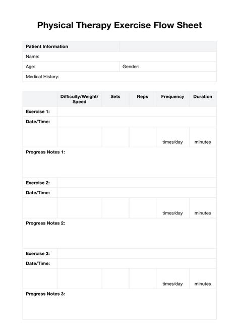 Exercise Flow Sheet Template 的图像结果