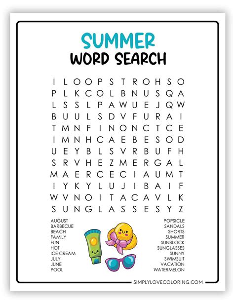 Summer Word Search Free Printable - Free Printable US
