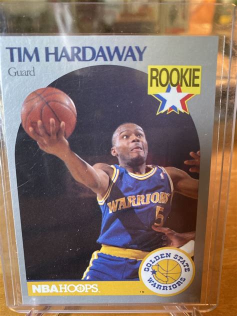 1990 NBA Hoops Tim Hardaway Rookie #113 RC Basketball Card Warriors ...