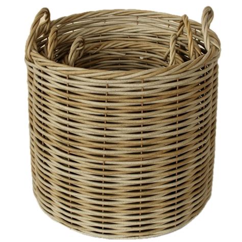 Round Rattan Basket Set of 3 | Woodka Interiors