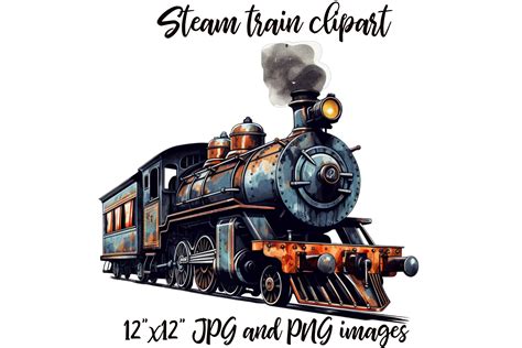 Steam Train Clipart Graphic by retrowalldecor · Creative Fabrica