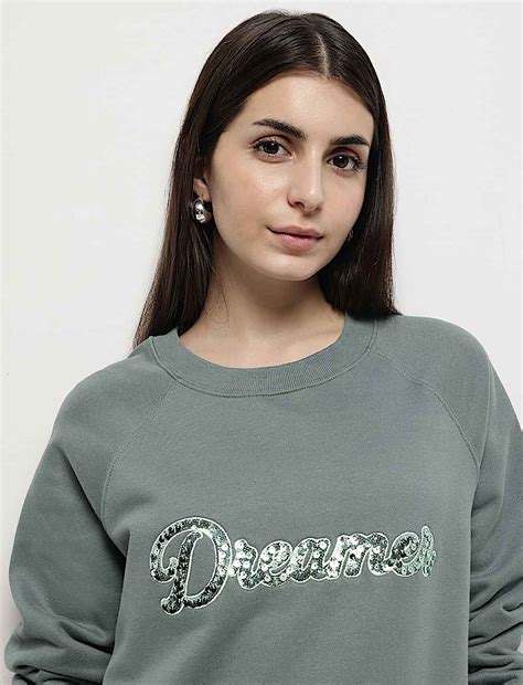 Buy Pure Cotton Sequin Embellished Sweatshirt at Marks & Spencer