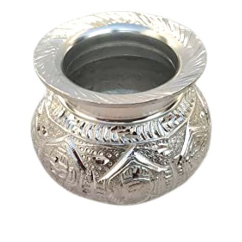 Silver Aluminium Pooja Kalash Lota for Temple and Pooja Purpose ...