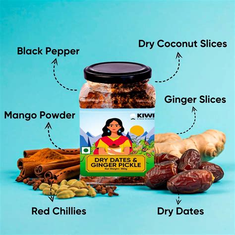 Dry Dates & Ginger Pickle: Sweet & Spicy – KIWI Kisan Window