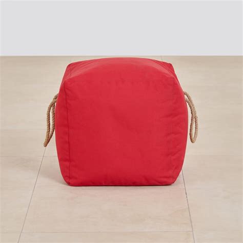 Buy (Refurbished) Camilla Fabric Pouffe - Red from Home Centre at just ...