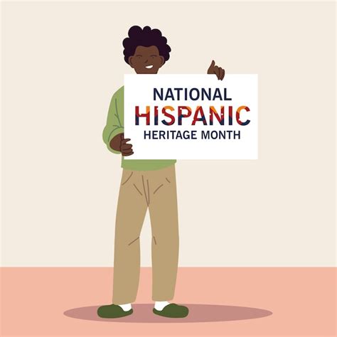 National hispanic heritage month with latin man cartoons, culture and ...