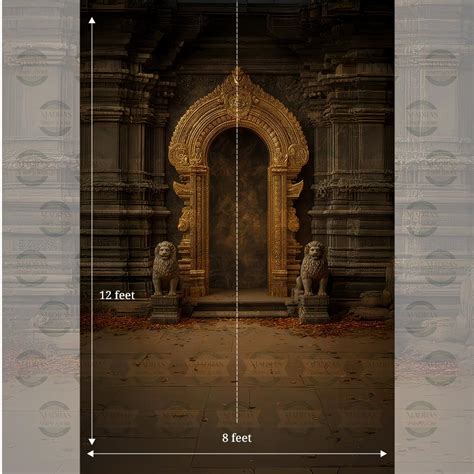Lion Gateway - Printed Backdrop - Fabric - 8 by 12 Feet – Madras Prop Store