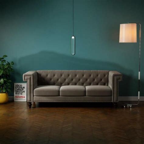 Chesterfield Sofa Tufted Velvet Upholstered 3-Seater India | Ubuy