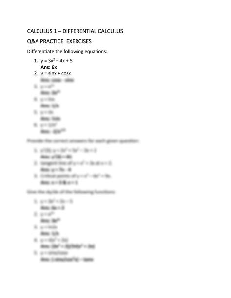 Image result for Calculus Exercises 5.1