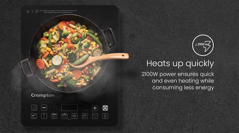 Shop Crompton Instaserve Slim 2100 W Induction Cooktop | 8 One Touch ...