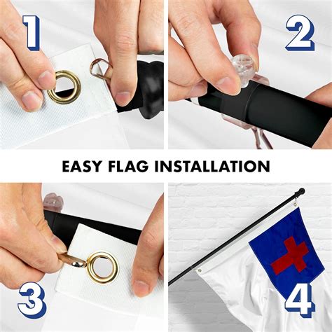 Buy G128 - 6 Feet Tangle Free Spinning Flagpole (Black) Christian Flag ...
