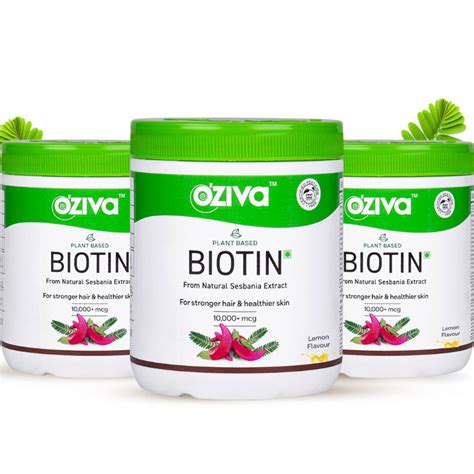 Buy Oziva Plant Based Biotin 10000+ Mcg With Sesbania Agati- Bamboo ...