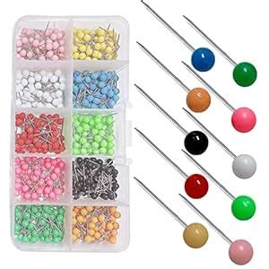 500 Pieces Map Push Pins Travel Map Tacks Plastic Round Beads Head ...
