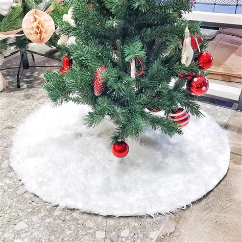 OEFNTAC Christmas Decorations Indoor White Plush Tree Skirt Fluffy ...