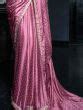Buy Pink Zari Weaving Satin Party Wear Saree From Ethnic Plus