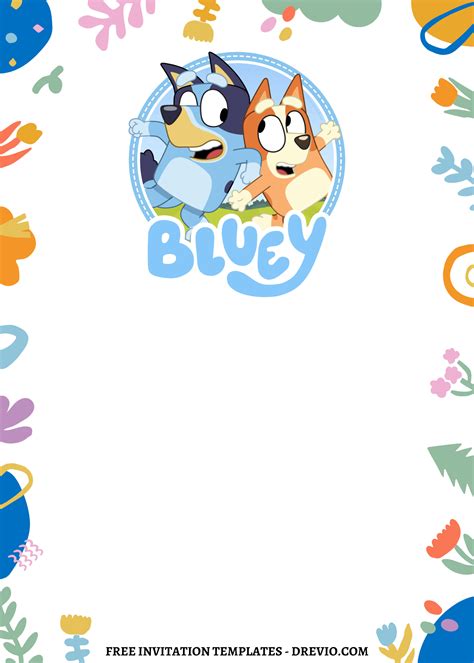 7 fluttering colorful bluey canva birthday invitation templates – Artofit