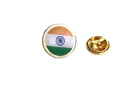 Buy Indian Flag Lapel Badges - Round Large | Set of 5 Brass Lapel Pin ...