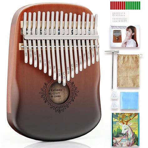 Kalimba Thumb Piano 17 Key, Portable Finger Piano Kalimba Musical ...