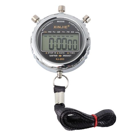 Digital Timer 1PC Metal Electronic Stopwatch Waterproof Handheld LCD ...