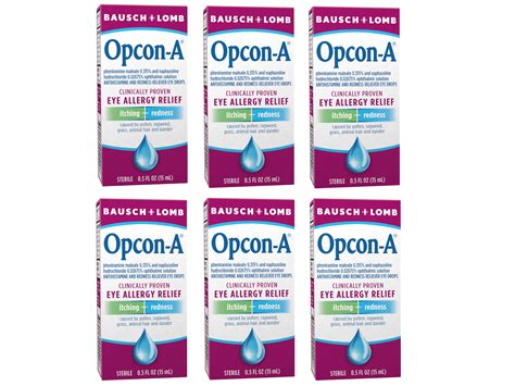 Opcon-A Allergy Eye Drops by Bausch + Lomb, for Itch and Redness Relief ...