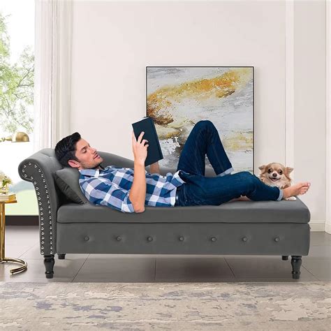Buy Anwick Chaise Lounge Indoor Tufted Fabric, Modern Upholstered ...
