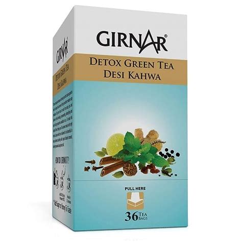 Girnar Detox Green Tea - Desi Kahwa| 36 Tea Bags in Each Pack| Pack of ...