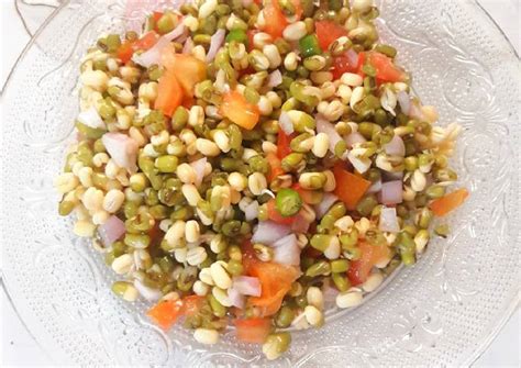 Sprouted Moong Salad Recipe by Sanuber Ashrafi - Cookpad