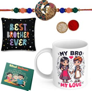 Jivya Designer SSE-Bro200-CS04_P16 Assorted Cushion, Rakhi, Mug ...