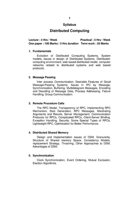 M.C.A.(Sem - V) Distributed Computing - Syllabus Distributed Computing ...