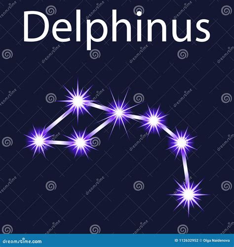 Delphinus Star Constellation, Night Sky Dolphin Stock Photography ...