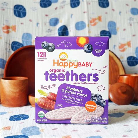 Happy Baby Organic Teethers Wafers Blueberry and Purple Carrot – Obabyhouse