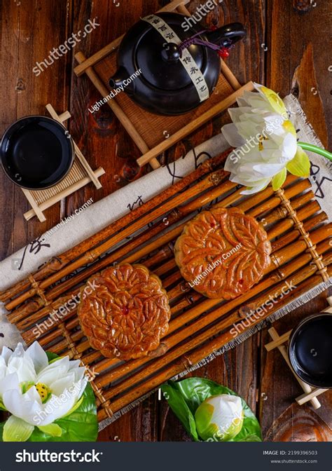 Mooncake Traditional Chinese Pastry During Mid Stock Photo 2199396503 ...