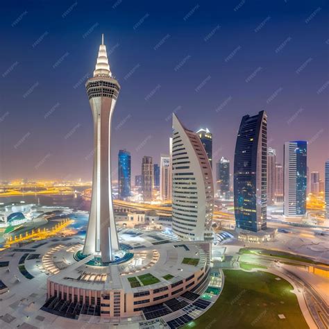 Doha capital city of rich country Qatar has attractive buildings and ...