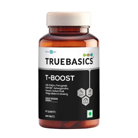 TrueBasics T-Boost, Testosterone Supplement for Men, with KSM 66 ...