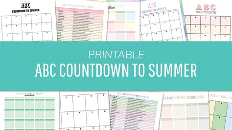 ABC Countdown To Summer - ABC Countdown Ideas and Calendars