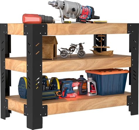 Work Bench Leg Kit, Adjustable Workbench for Garage Storage Shelving ...