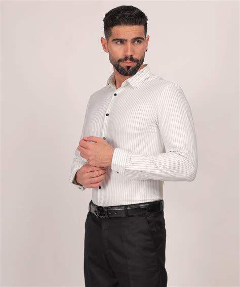 Stitchless White Pinstripe Shirt – Westtera