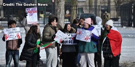 Protestors rally in Goshen for immigration rights