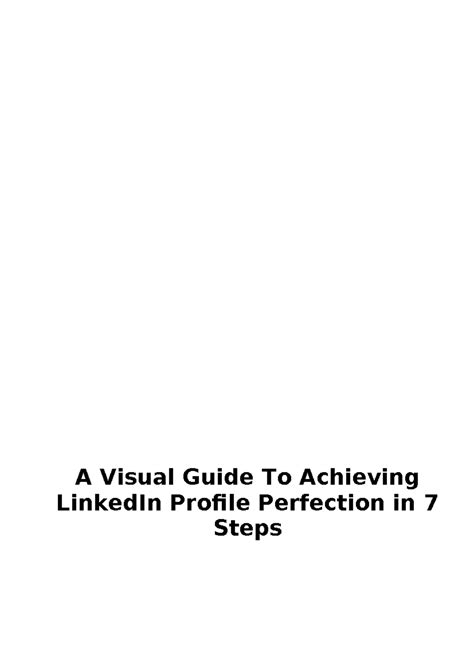 Enhancing Your LinkedIn Profile: A Visual Guide to Perfection - Studocu
