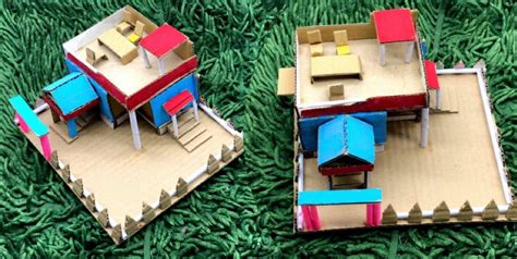 Simple Cardboard House for School Project | Small Cardboard House for ...