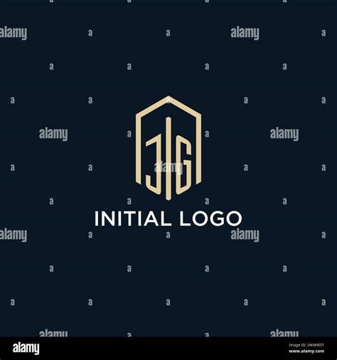 JG initial monogram logo with hexagonal shape style, real estate logo design ideas inspiration ...