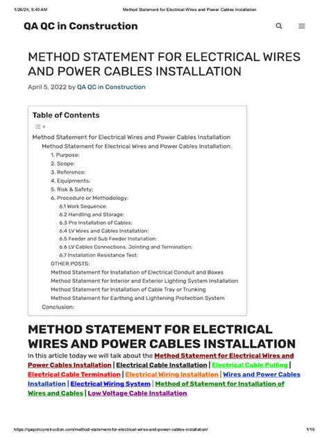 Image result for Method Statement Electrical Testing
