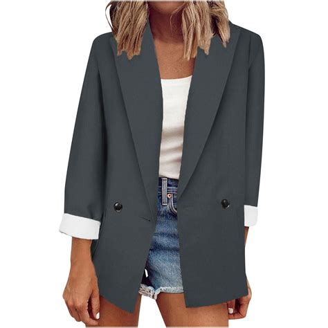 Lenpel Women's Blazers Long Sleeve Open Front Work Office Suit Jackets ...