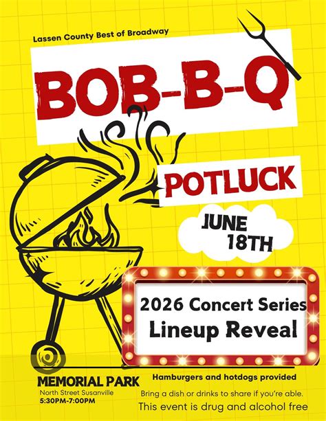 ?BoB-B-Q? 2026 Concert Series Lineup Reveal, Memorial Park, Susanville ...
