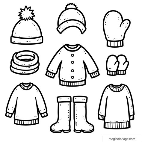 Coloring Pages Of Winter Clothes