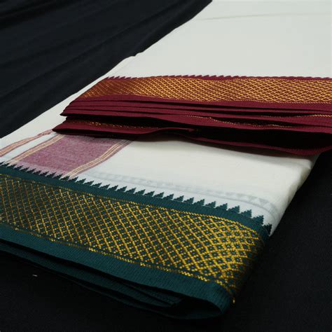 Hayagrivas Handloom 9*5 Pure Cotton Dhoti 7 Kan KBE603F1-1 – Hayagrivas ...