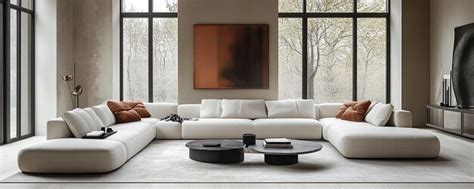 Modern living room with a sectional sofa | Premium AI-generated image